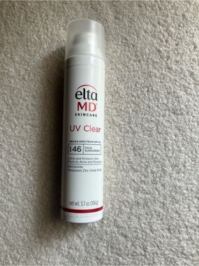 EltaMD UV Clear Face Sunscreen Bottle - White with Red Accents